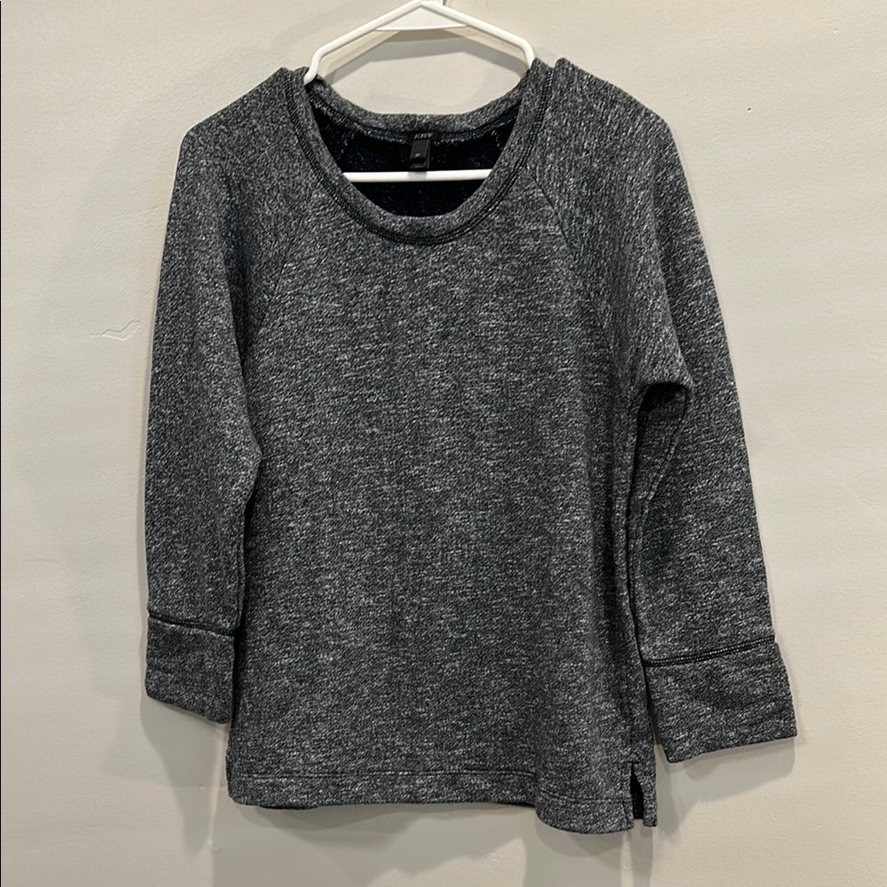 J. Crew Gray Blue Crew Neck Sweater Soft Knit Classic Design. Size M.